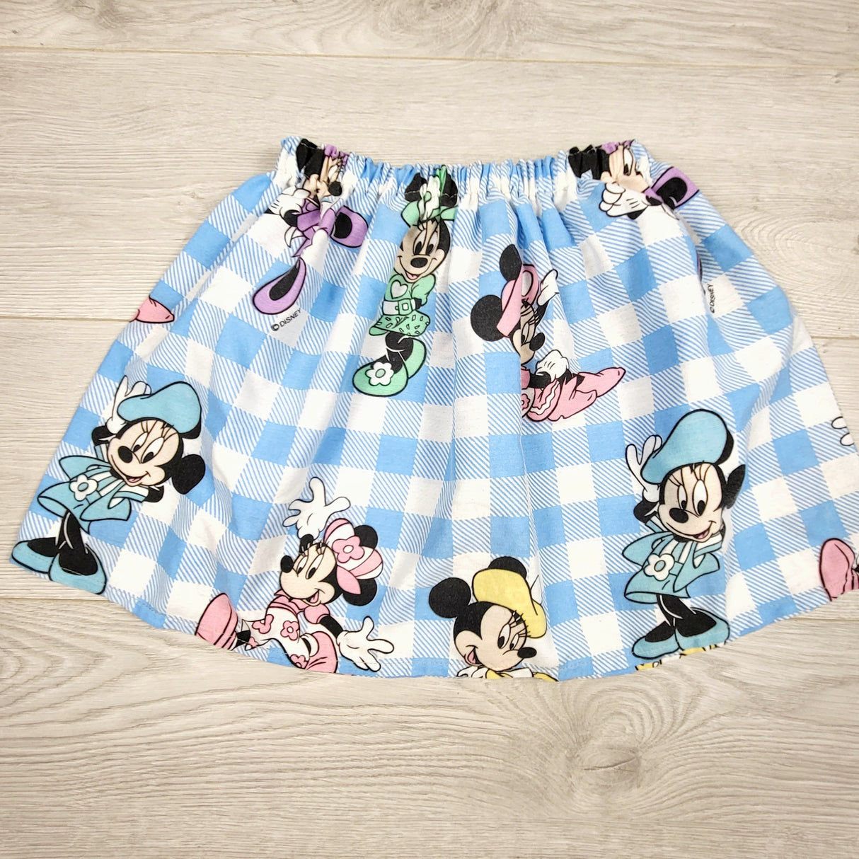 KTBL1 - Handmade blue checked Minnie Mouse skirt. Approx size 6/7