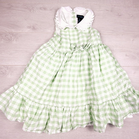 KTBL1 - Cynthia Rowley green checked dress. Size 7