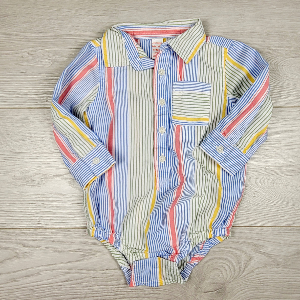 DOKN1 - Joe striped button down bodysuit. Size 6-12 months