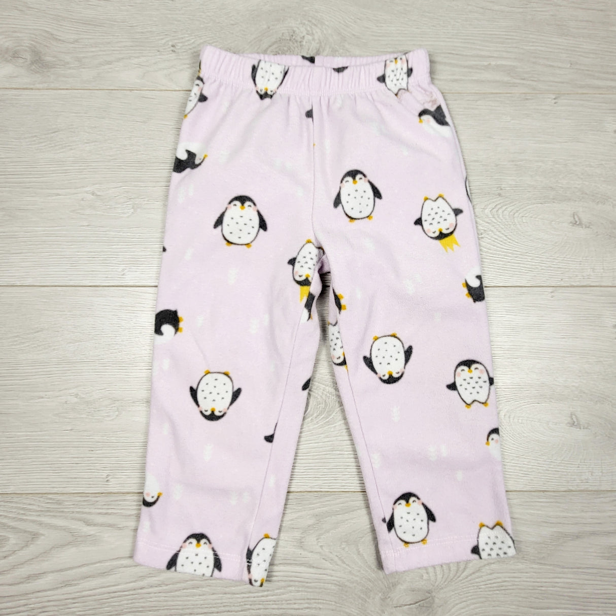 ALWE44 - George pink fleece PJ pants with penguins. Size 2T