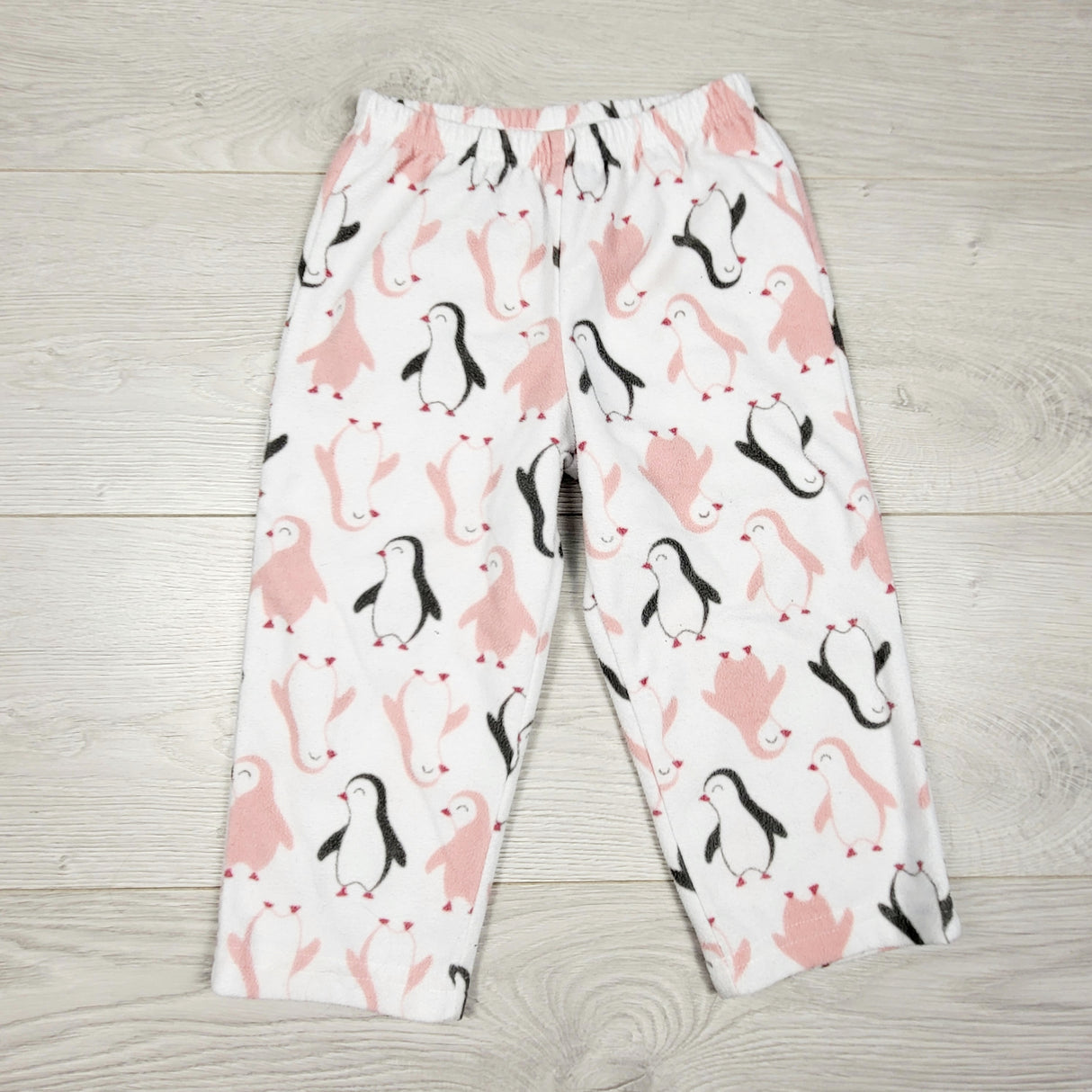 ALWE44 - Child of Mine white fleece PJ pants with penguins. Size 2T