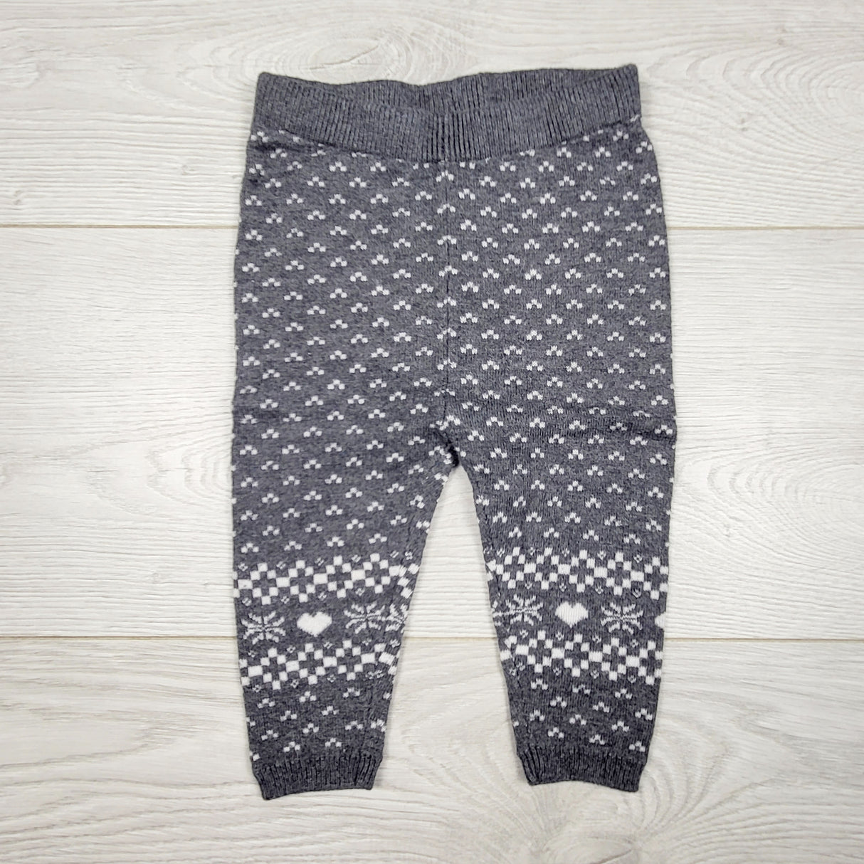ALWE44 - George dark grey patterned knit tights. Size 3-6 months
