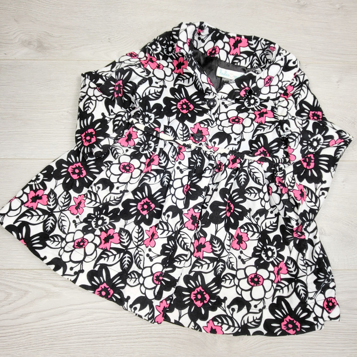 MHAN1 - Hula Mula floral print corduroy jacket. Size 5T