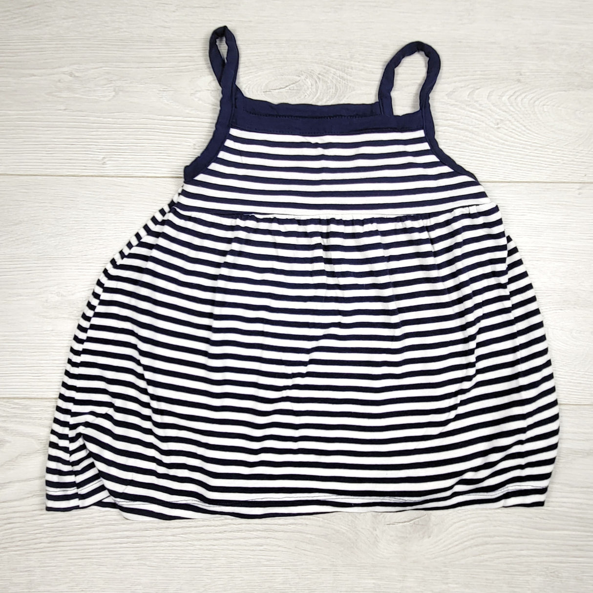 MHAN1 - Old Navy navy striped sleeveless rayon dress. Size 5T