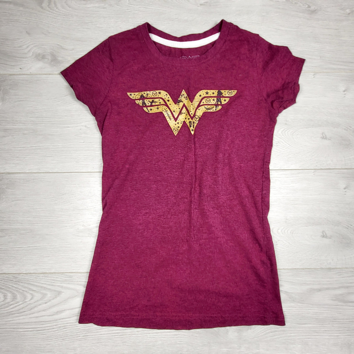 MHAN1 - Plum coloured Wonder Woman t-shirt. Size 10/12