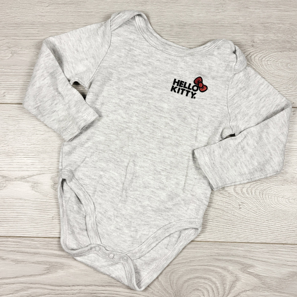 MWLL3 - Grey Hello Kitty bodysuit. Size 18 months