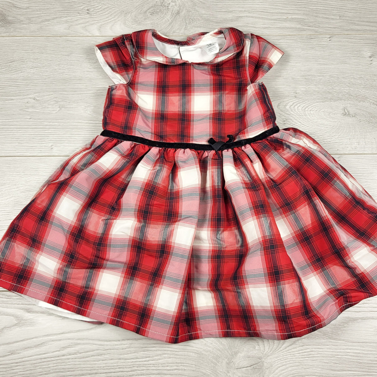 MWLL3 - Carters red plaid special occasion dress. Size 12 months