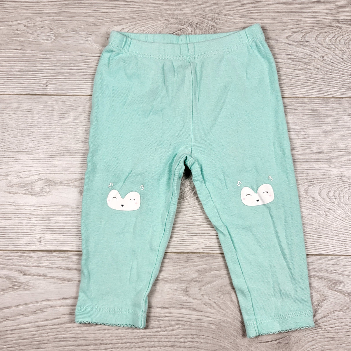 MWLL3 - Carters turquoise leggings with owls. Size 9 months