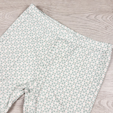 MWLL3 - Child of Mine leggings with pale green hearts. Size 12 months