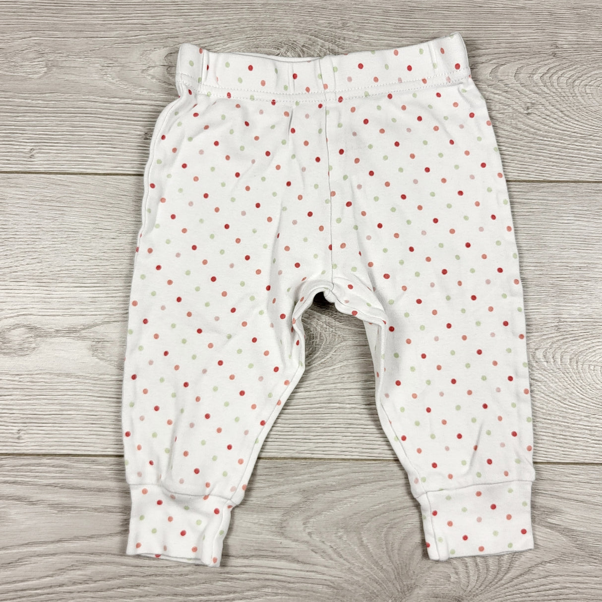MWLL3 - George white polka dot cotton pants. Size 6-12 months
