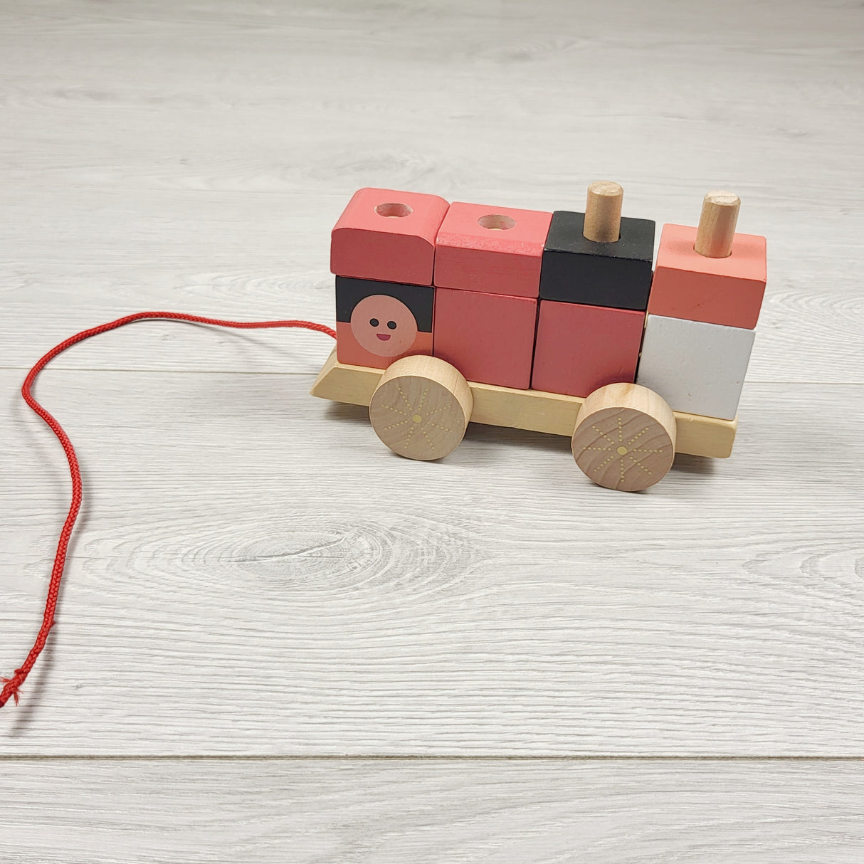 MHAN3 - Petit Collage wooden stacking train pull toy