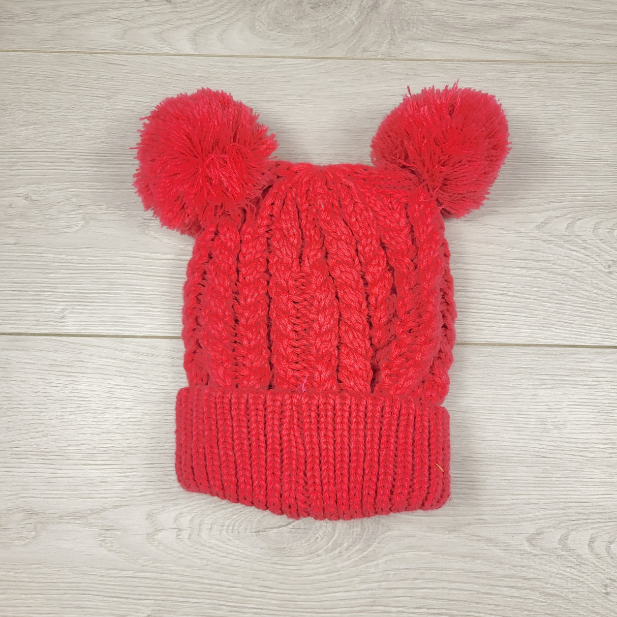 MHAN3 - Pink double pom pom toque. One size fits all