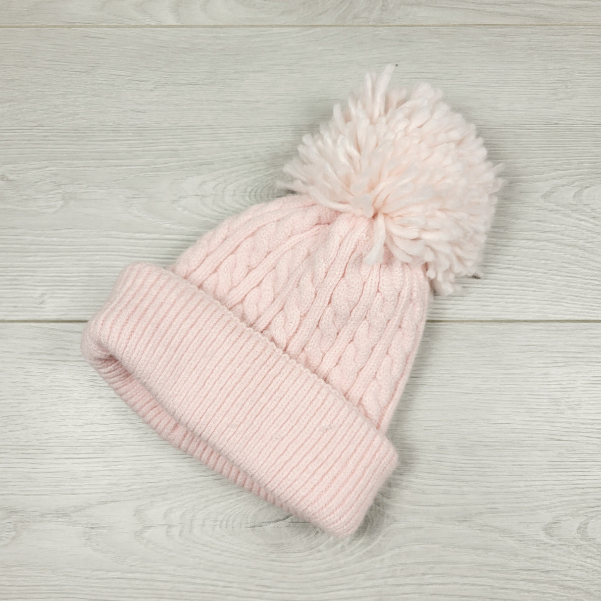 MHAN3 - Laura Ashley pink pom pom toque. Size 2-4T