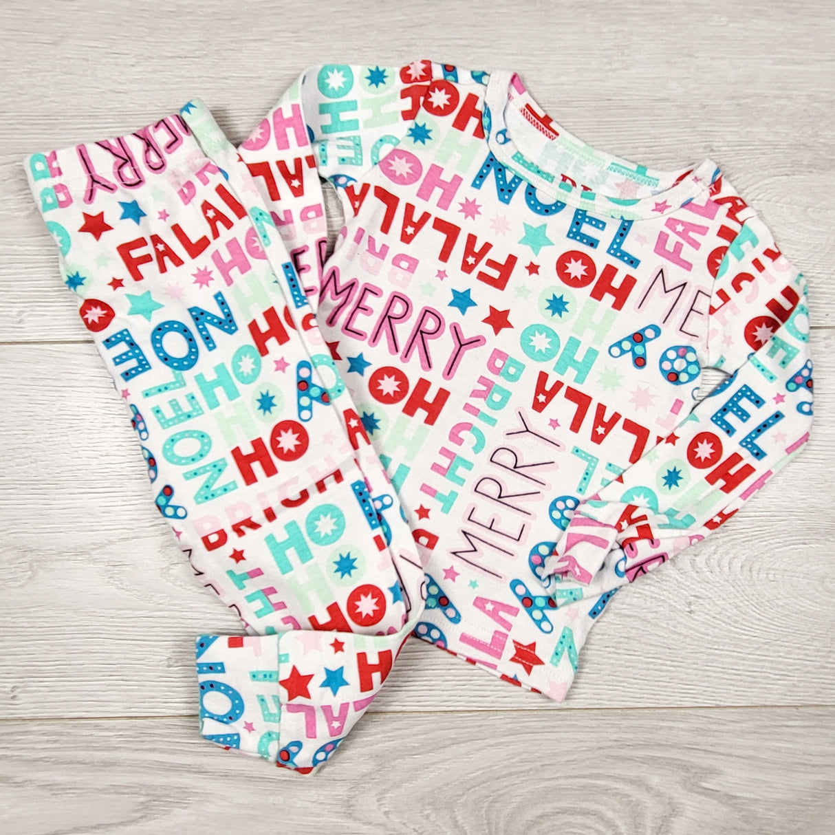 MASO22 - PJ Place 2pc Christmas themed PJs. Size 6-9 months