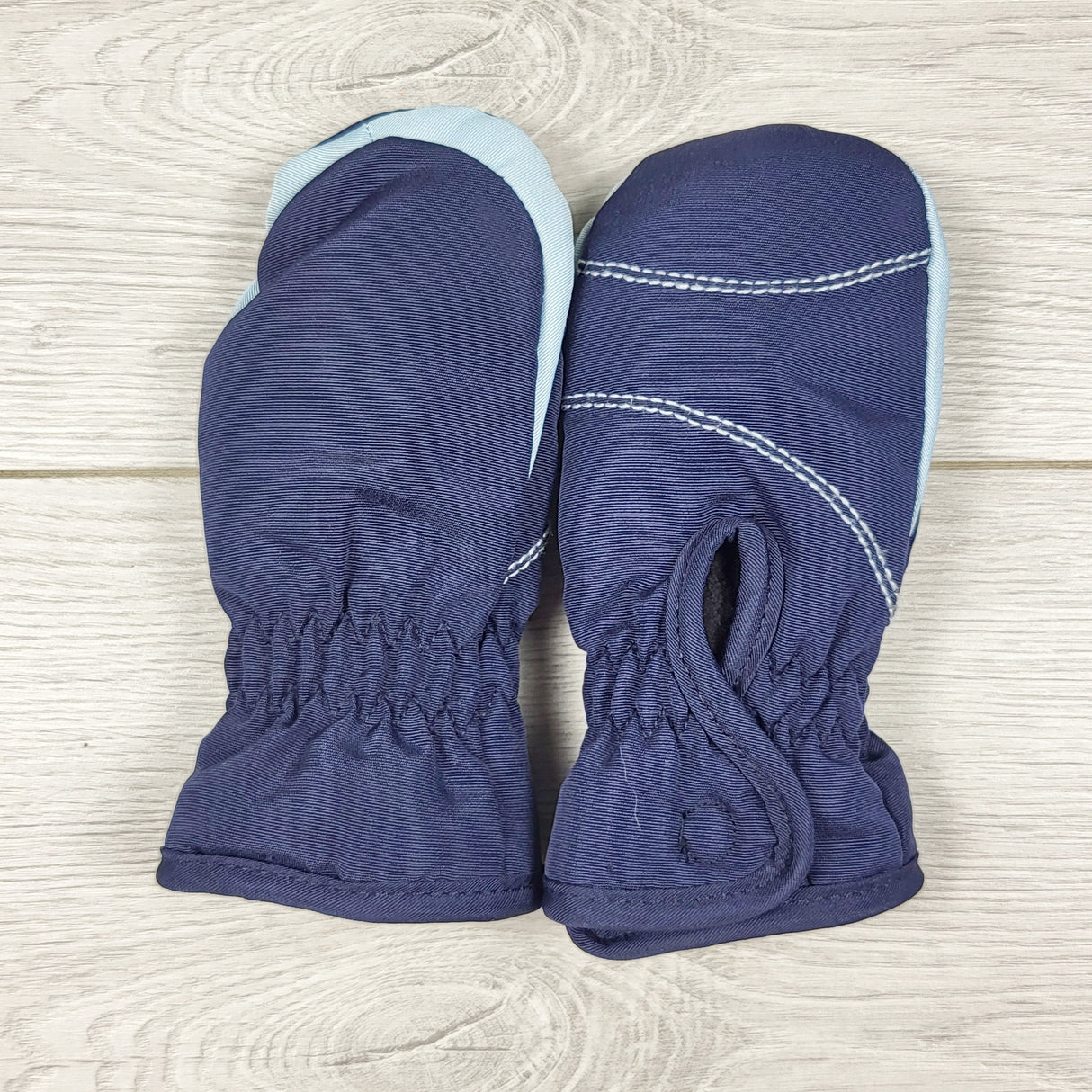 ALWE5 - George navy fleece lined mittens. Size 0-24 months