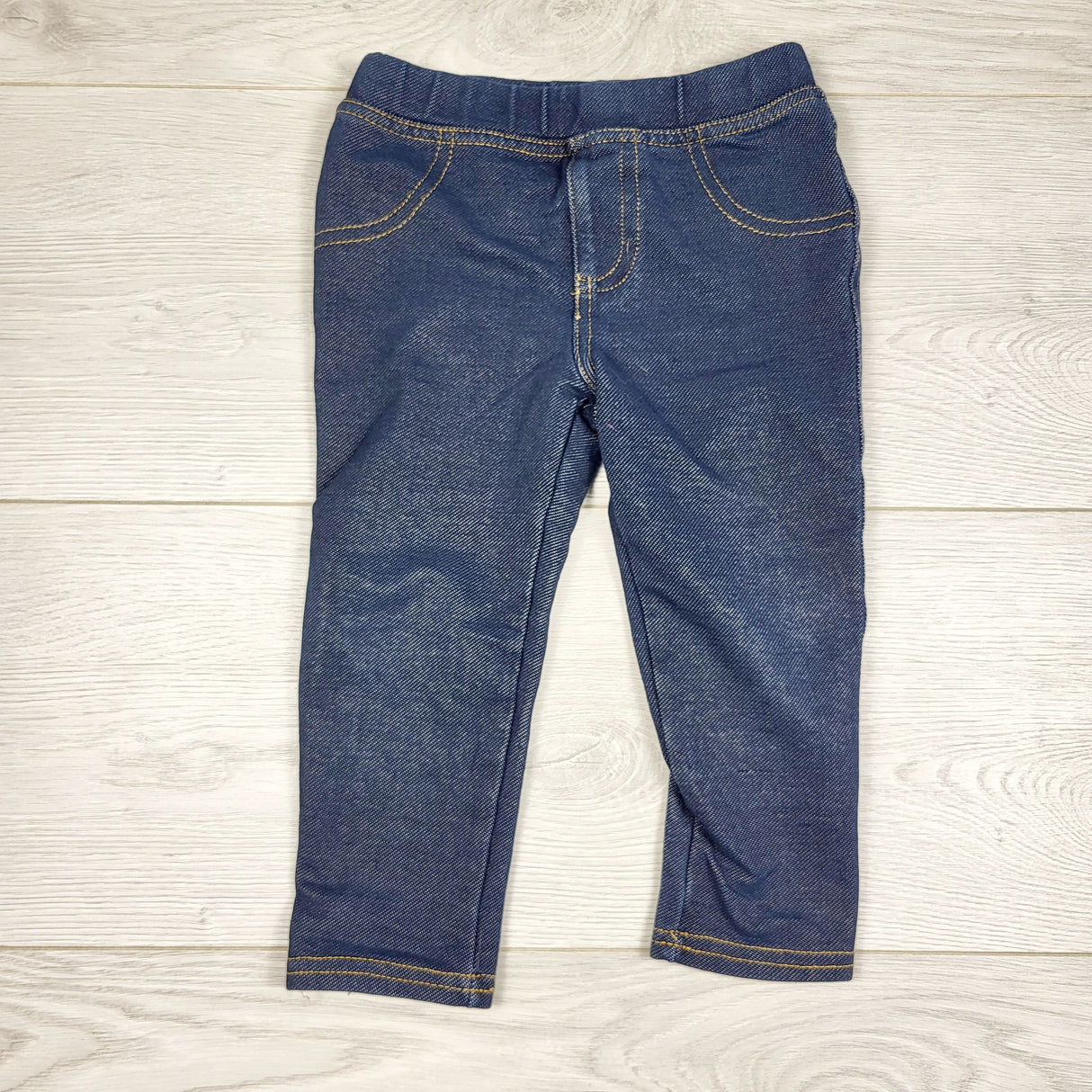 AMST3 - Denim look cotton leggings. Size 18 months