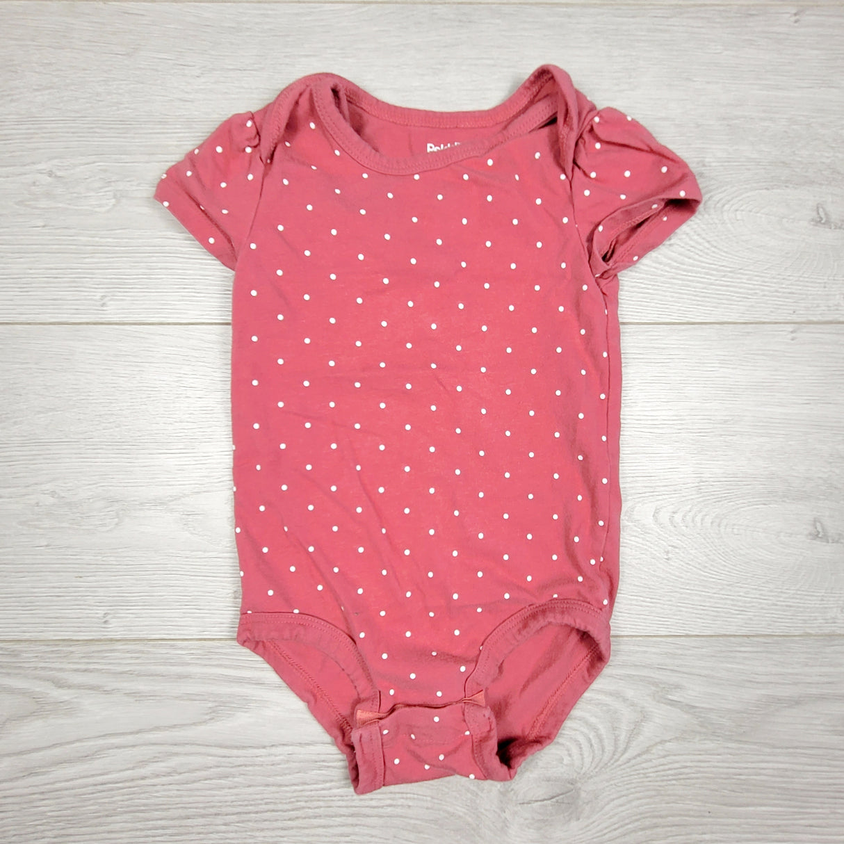 AMST3 - Pekkle pink polka dot bodysuit. Size 18 months