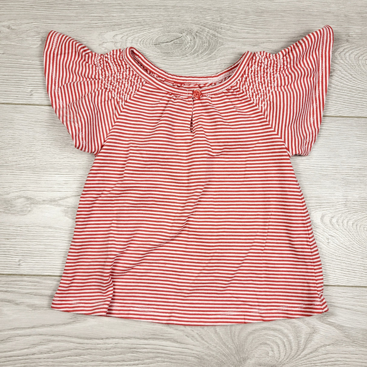 AMST3 - Child of Mine pink striped top. Size 12 months