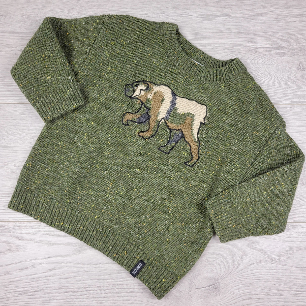 HWIL1 - Mayoral green Bear sweater. Size 2T