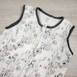 MWLL4 - Nest Designs bamboo blend sleep sackwith flowers and bunnies. Size 12m+