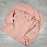 MWLL4 - Nest Designs pink medium weight bamboo blend sleep sack with removable sleeves. Size 6-18 months