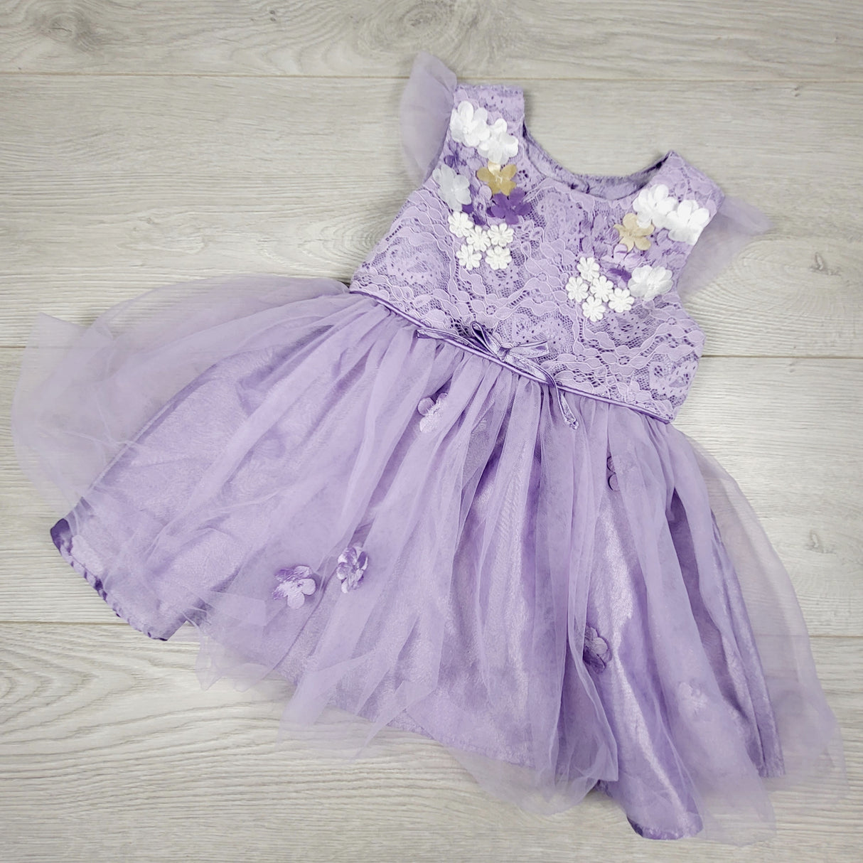 MWLL4 - 4 Ever Free purple tulle special occasion dress. Size 12 months