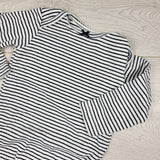 MWLL4 - Carters navy striped bodysuit with silver sparkles. Size 9 months