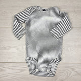 MWLL4 - Carters navy striped bodysuit with silver sparkles. Size 9 months