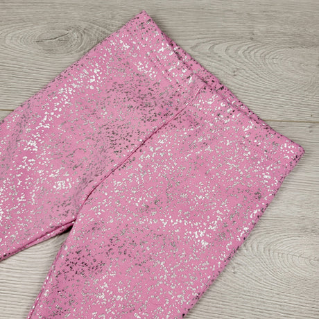 MWLL4 - George metallic pink minky lined cozy leggings. Size 12-18 months