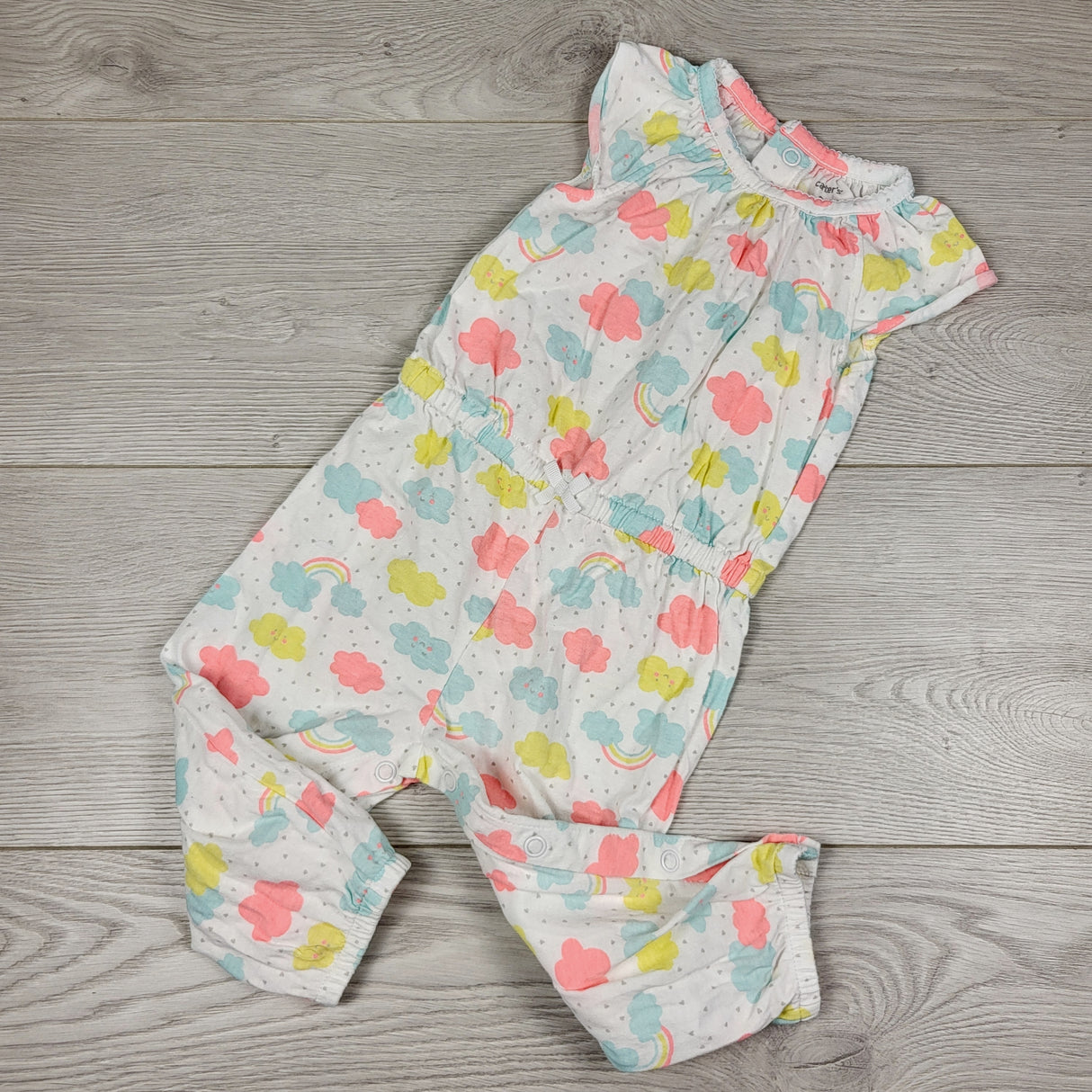 KAMG11 - Carters whte cloud romper. Size 9 months