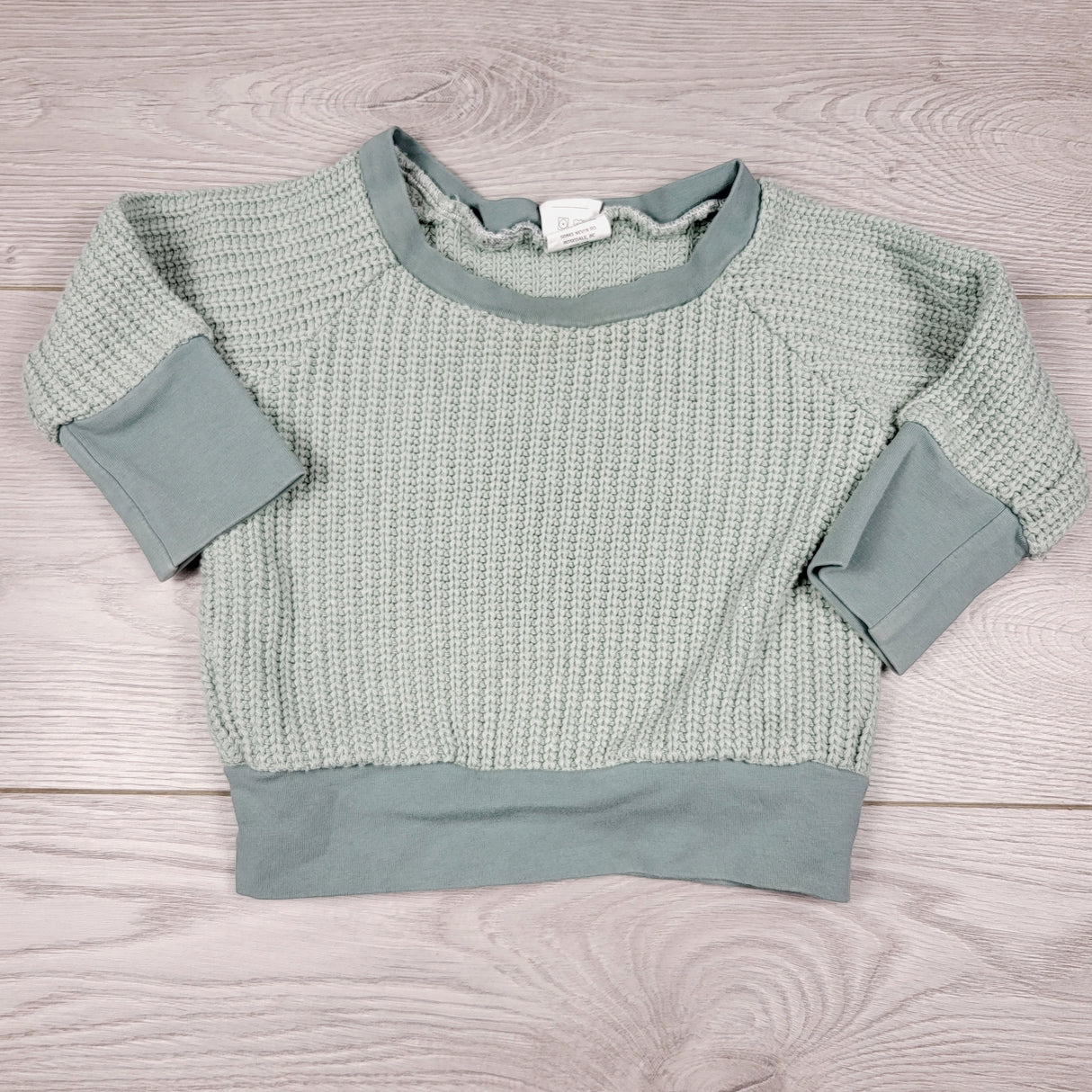 KAMG11 - Finn and Ark sage knit top. Size 9-12 months
