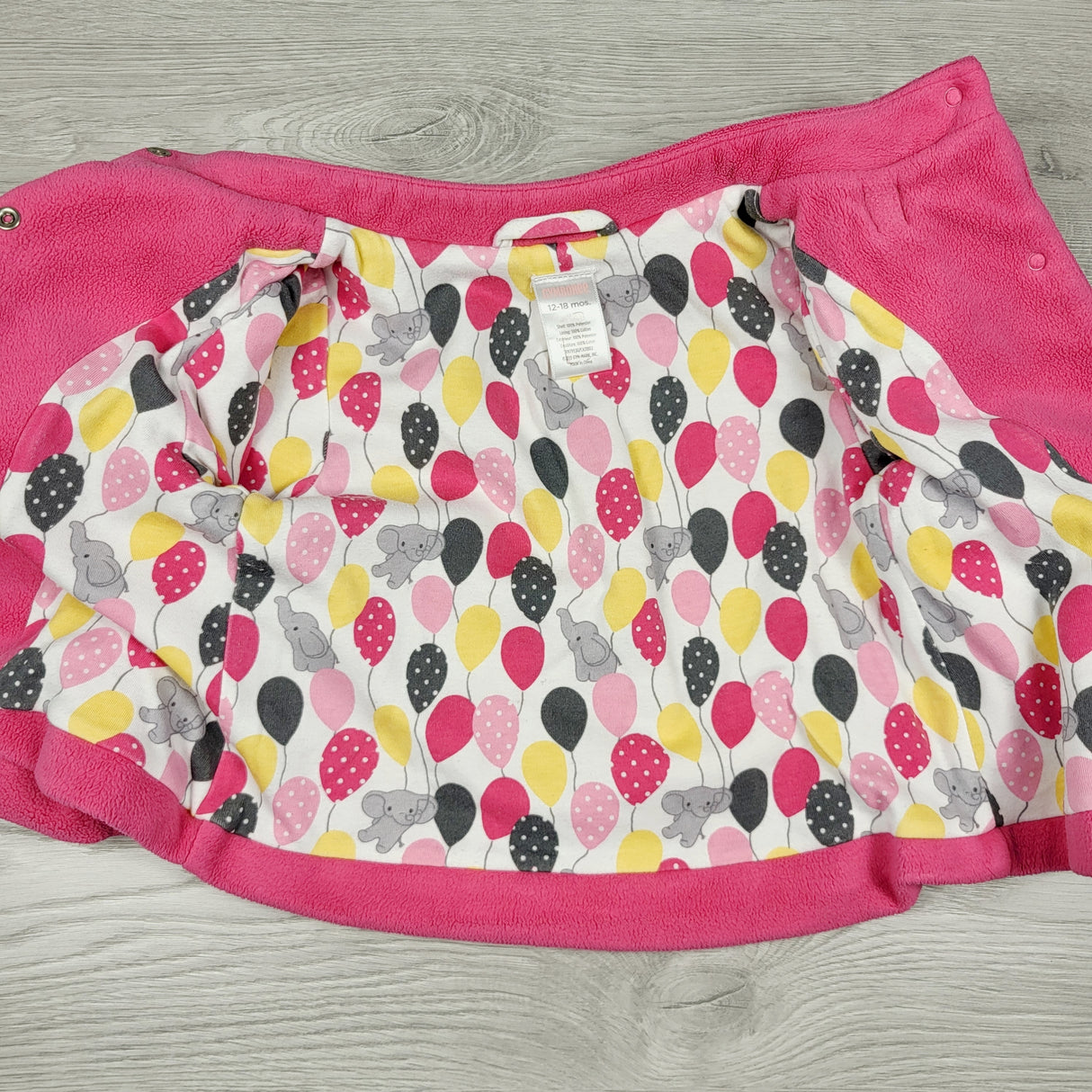 KAMG11 - Gymboree pink fleece coat. Size 12-18 months