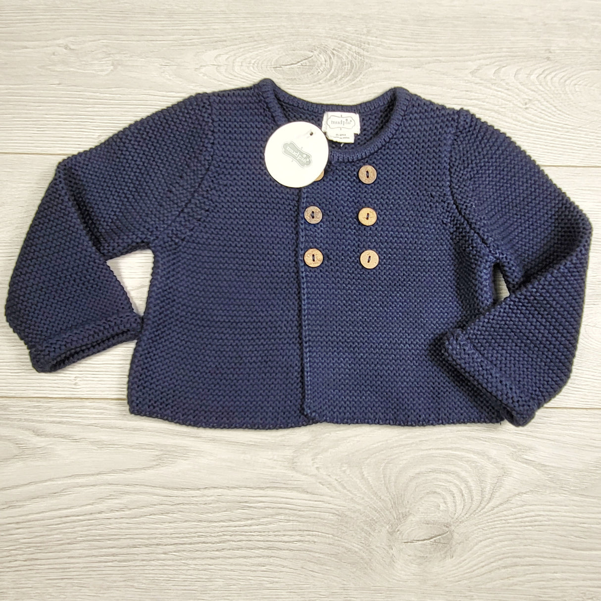 EHEM1 - NEW - Mud Pie navy cardigan sweater. Size 6-9 months