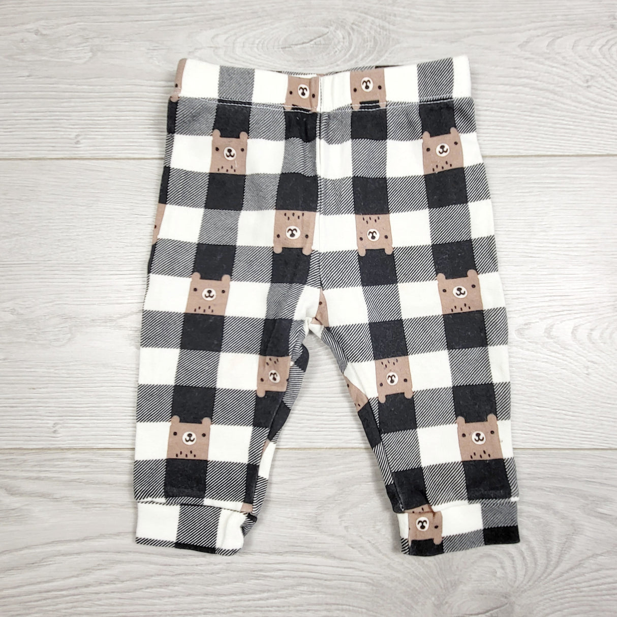 EHEM1- Pekkle checked pants with bears. Size 3 months
