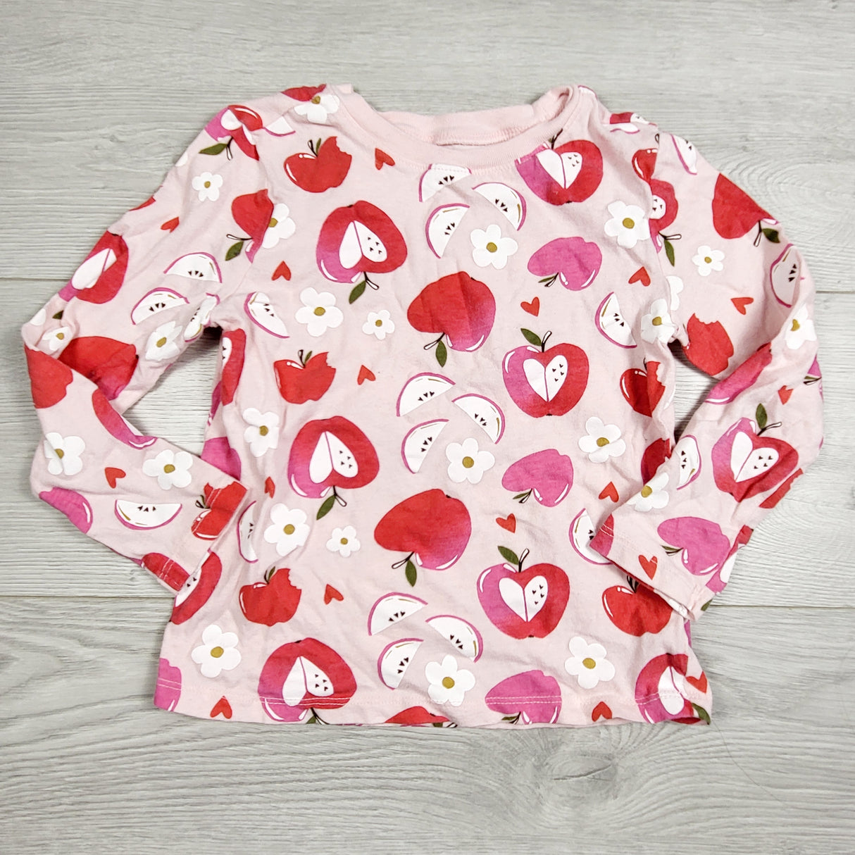 TEMA1 - Old Navy pink top with apples. Size 5T