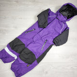 TEMA11 - H and M purple and black fleece lined snowsuit. Size 18-24 months