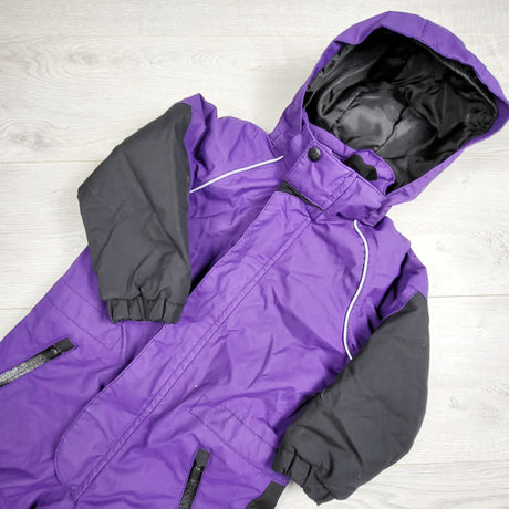 TEMA11 - H and M purple and black fleece lined snowsuit. Size 18-24 months