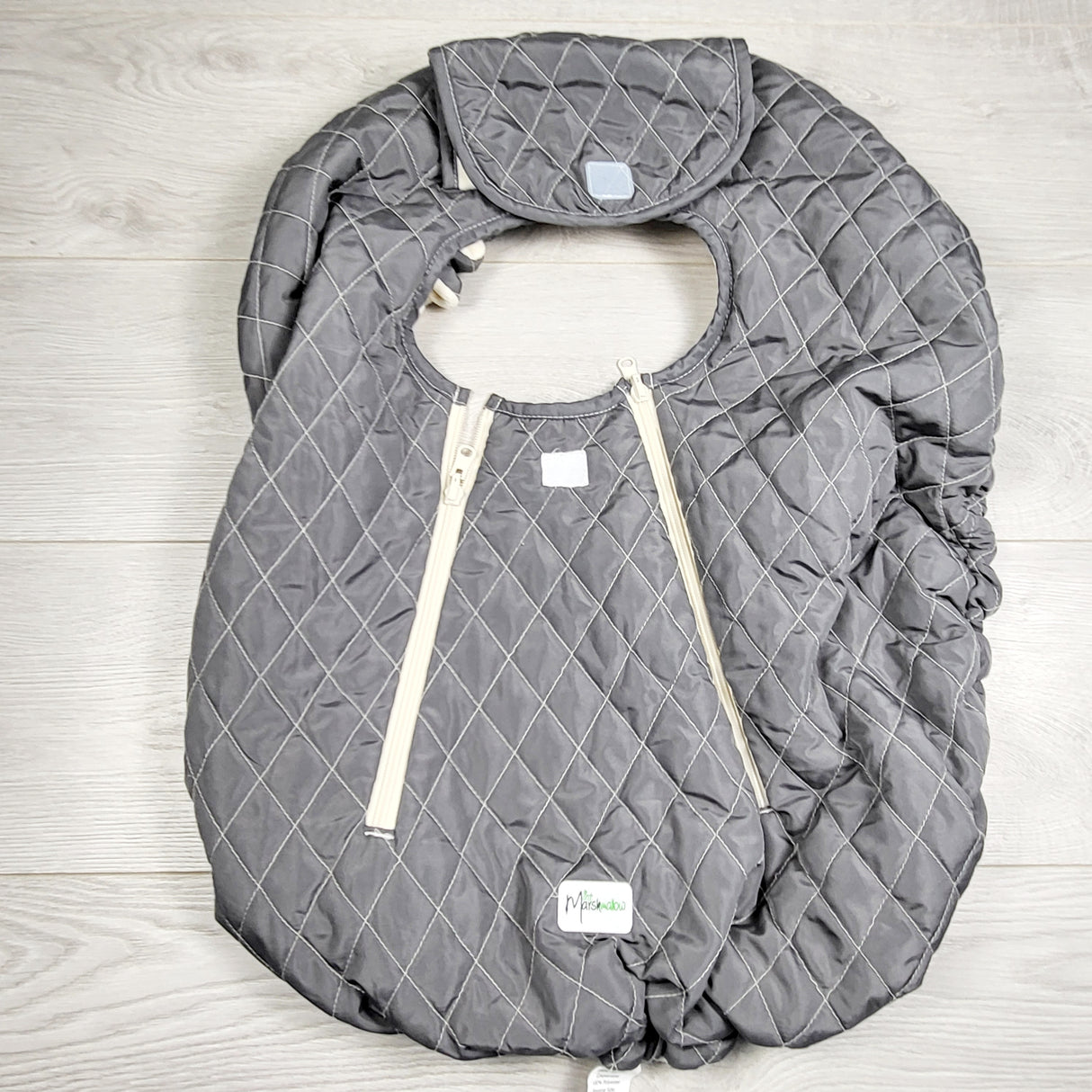 RXC1 - Mint Marshmallow grey quilted fleece lined car seat cover