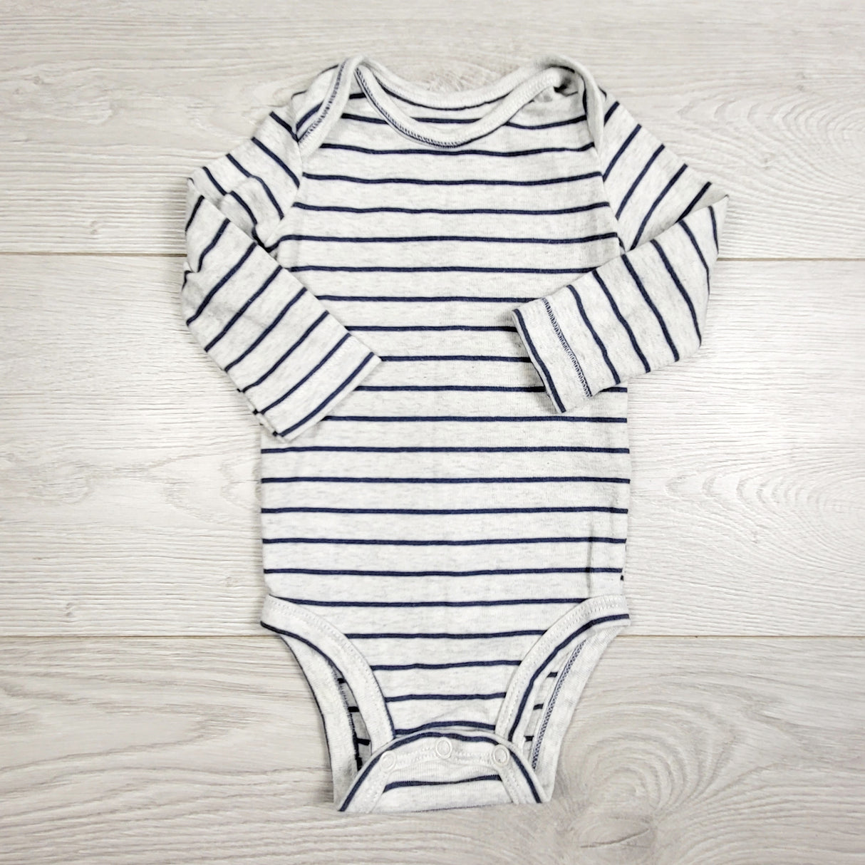 RXC1 - Carters grey and blue striped bodysuit. Size 3 months