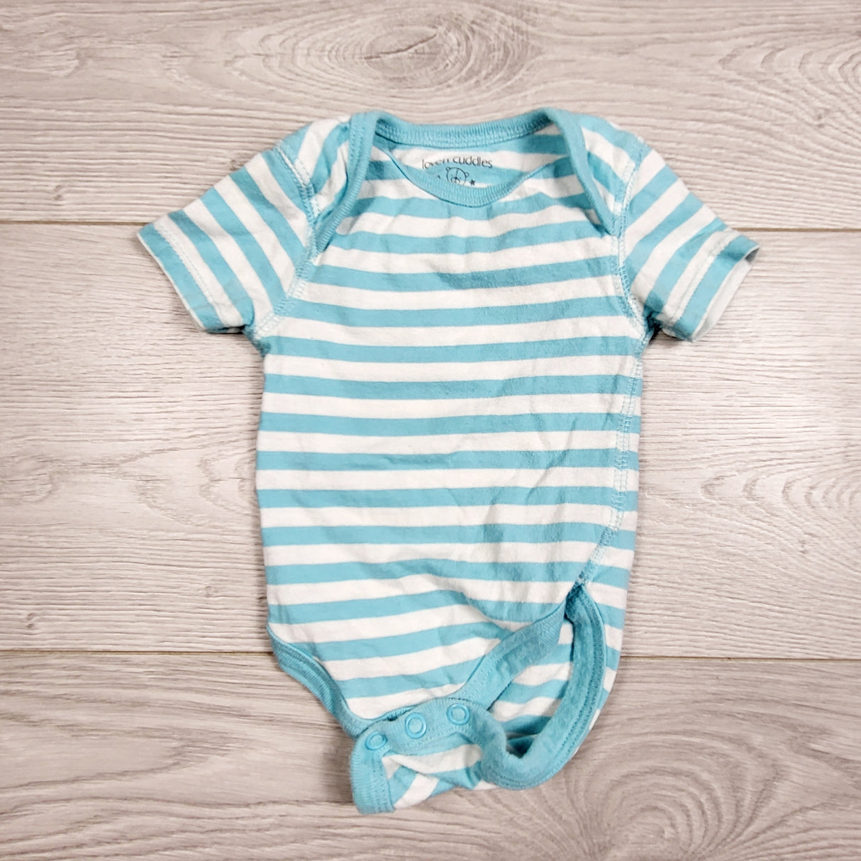 RXC1 - Love 'n Cuddles blue striped bodysuit. Size 1 month