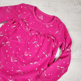 DAMO1 - Carters pink fleece unicorn nightgown. Size 6/7