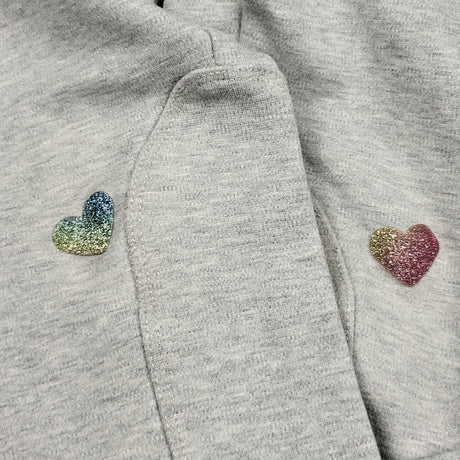 DAMO1 - Gap grey cotton jeggings with sparkle hearts. Size 7