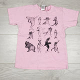 DAMO1 - Pina Styles pink t-shirt with dabbing animals. Size 6