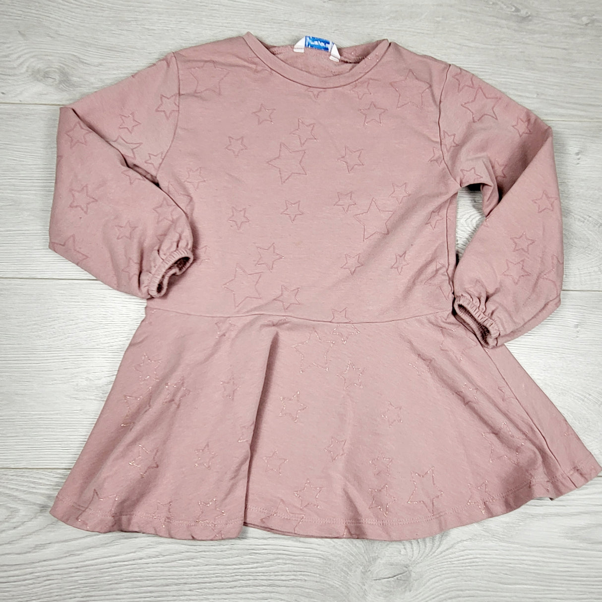DAMO1 - Mayoral pink peplum sweatshirt with stars. Size 5T