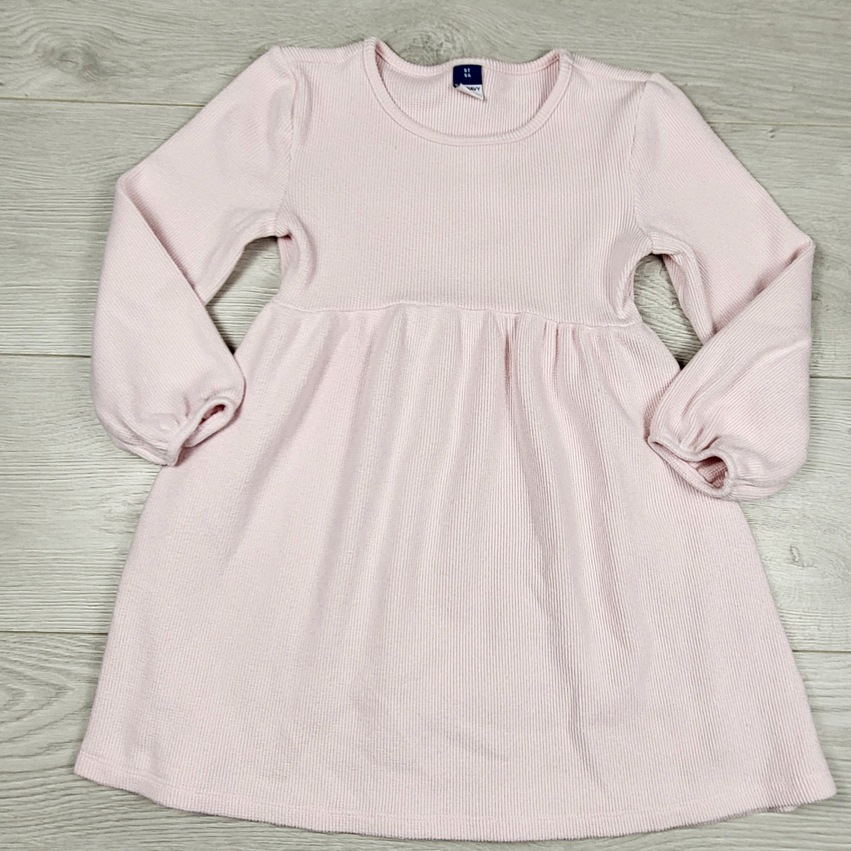 DAMO1 - Old Navy pale pink waffle knit velour dress. Size 5T