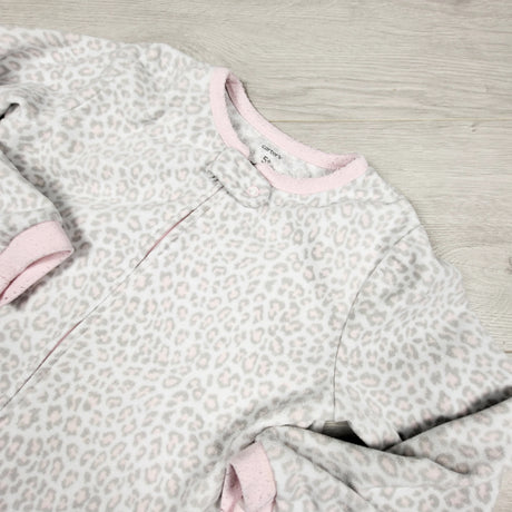 DAMO1 - Carters leopard print zippered fleece sleeper. Size 5T