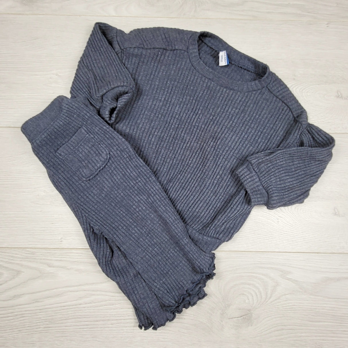 AMST4 - Old Navy blue ribbed 2pc set. Size 12-18 months