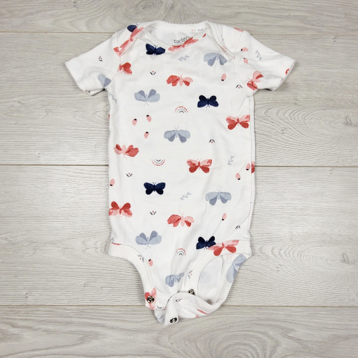 AMST4 - Child of Mine white butterfly bodysuit. Size 12 months
