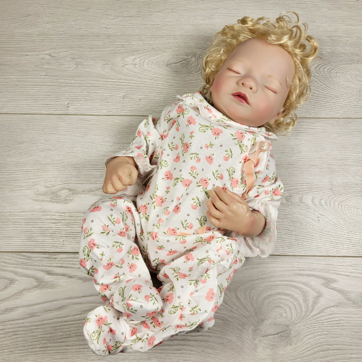 KTBL3 - Sleeping infant Reborn style vinyl doll