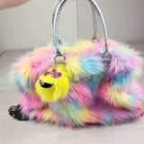 TEMA2 - Justice Fuzzy Rainbow Emoji Carry-On Luggage (sorry, no shipping)